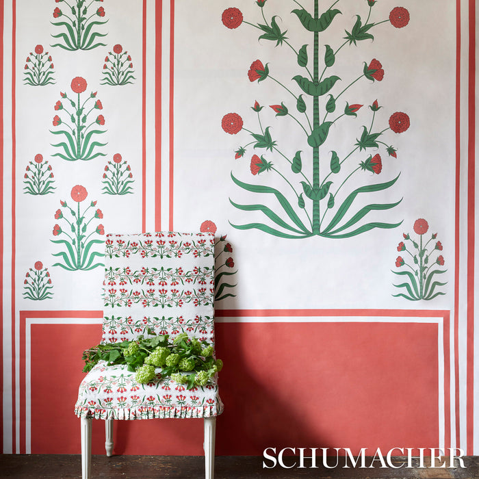 Schumacher Himalaya Hand Block Print Pink Fabric 180690