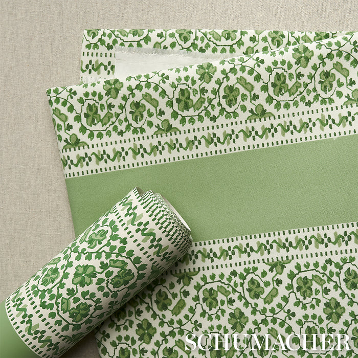 Schumacher Jasmine Indoor/Outdoor Leaf Green Fabric 180741