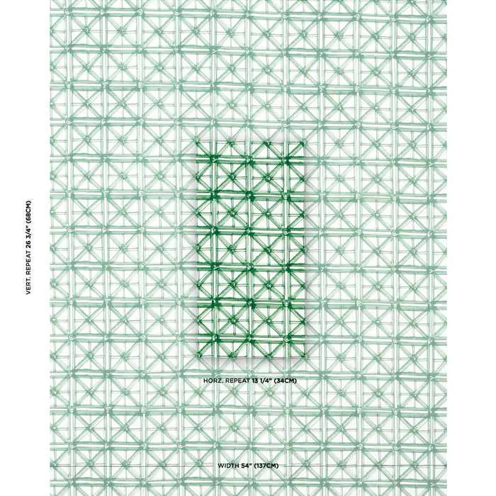 Schumacher Portail Francais Indoor/Outdoor Emerald Fabric 180771