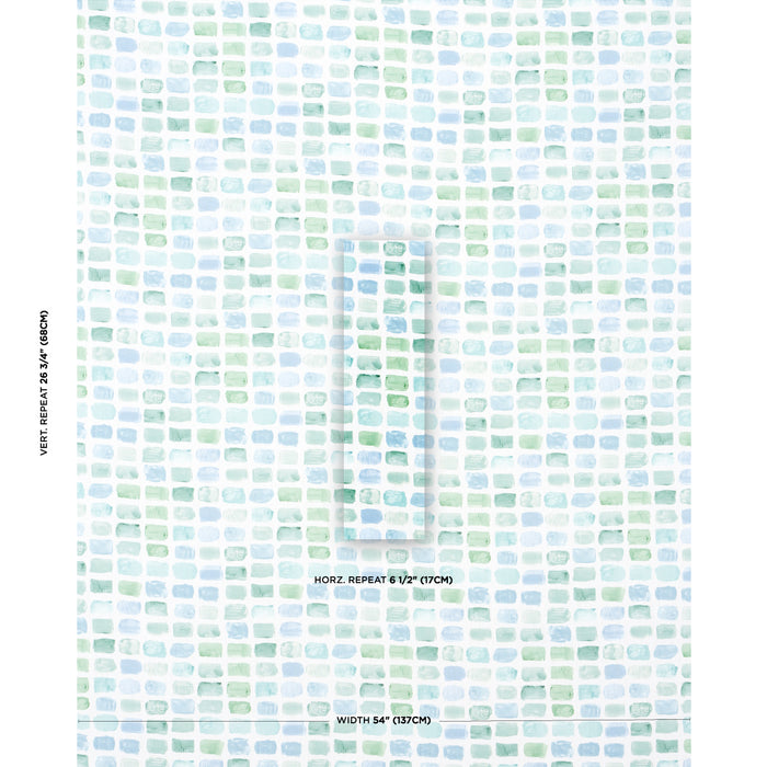 Schumacher Palette Indoor/Outdoor Seaglass Fabric Sample 180781