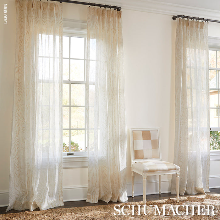 Schumacher Faux Bois Sheer Sand Fabric Sample 180790