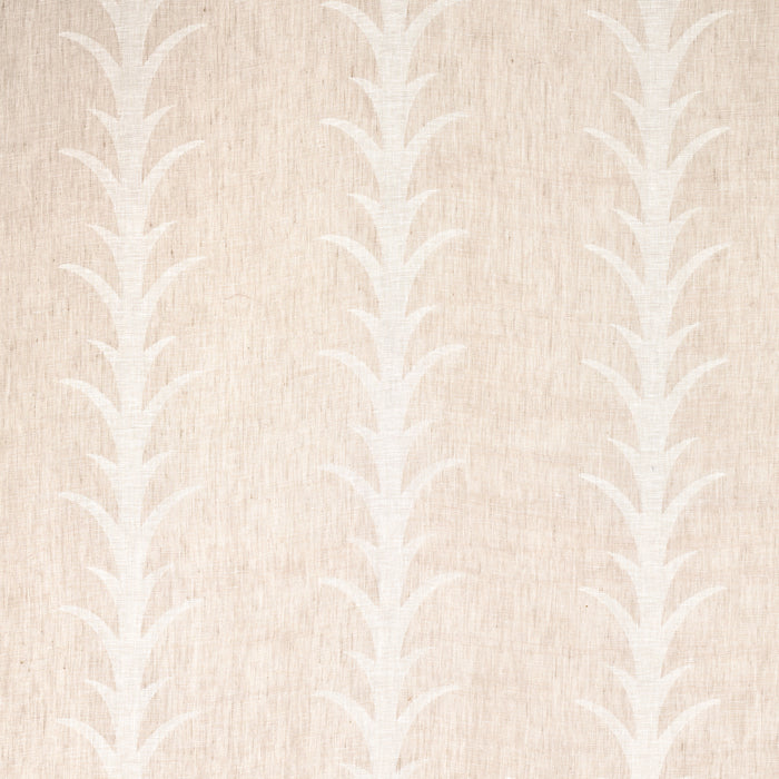 Schumacher Acanthus Stripe Sheer Taupe Fabric Sample 180800