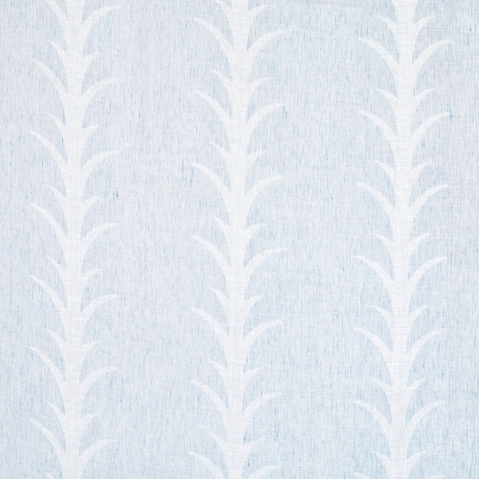 Schumacher Acanthus Stripe Sheer Slate Fabric 180802