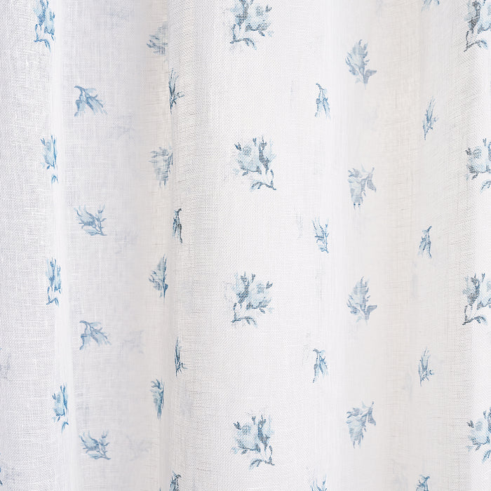 Schumacher Margie Floral Sheer Soft Blue Fabric Sample 180831