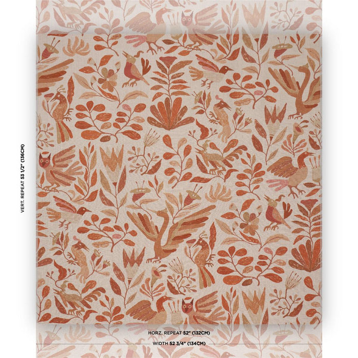 Schumacher Canopy Terracotta Fabric Sample 180852