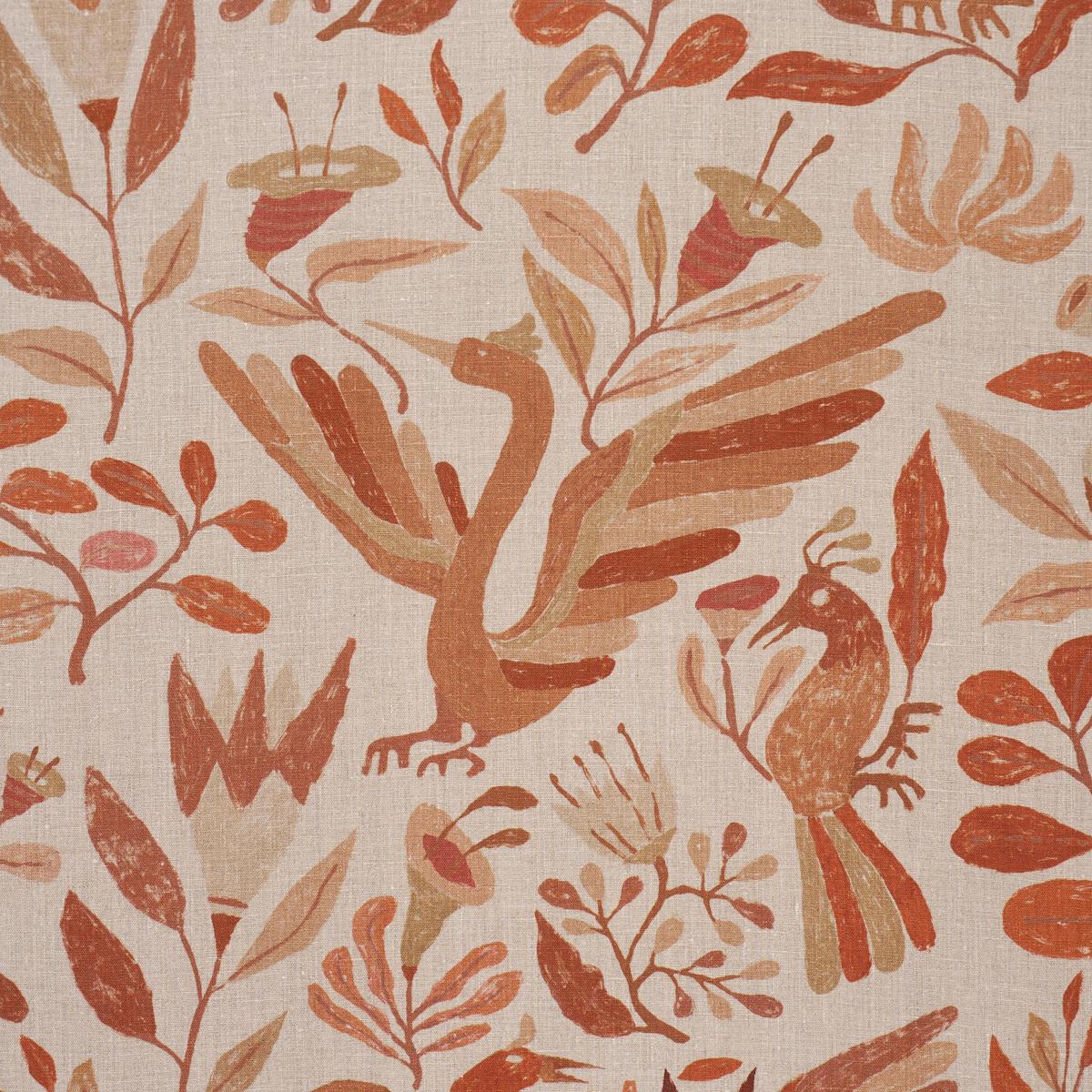 Schumacher Canopy Terracotta Fabric 180852