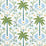 Schumacher Island Palm Indoor/Outdoor Blue & Green Fabric 180980