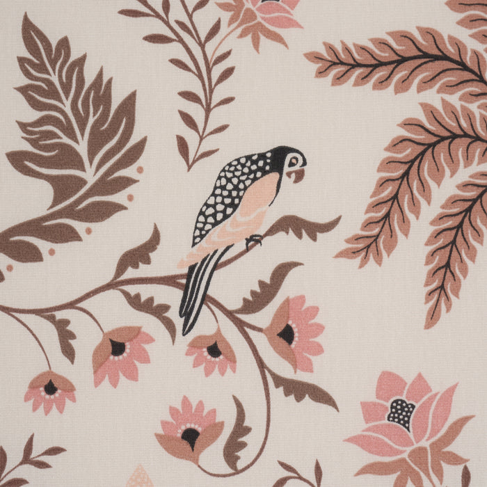 Schumacher Island Palm Indoor/Outdoor Peach & Brown Fabric Sample 180982