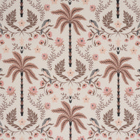 Schumacher Island Palm Indoor/Outdoor Peach & Brown Fabric 180982
