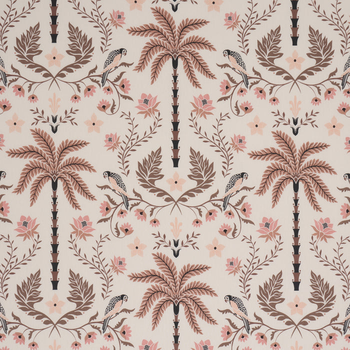 Schumacher Island Palm Indoor/Outdoor Peach & Brown Fabric 180982