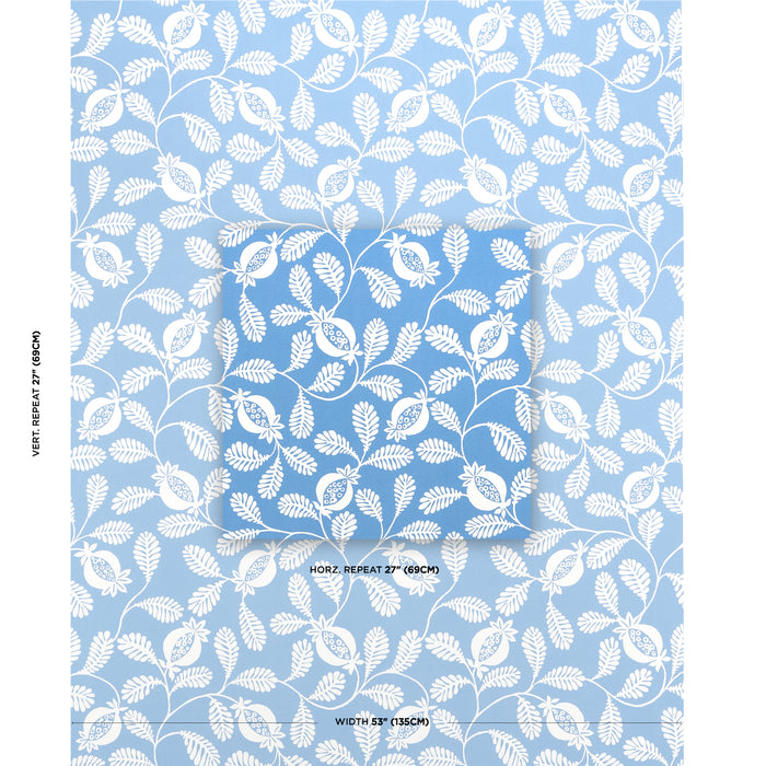 Schumacher Lanzadera Vine Indoor/Outdoor Ocean Fabric 180990
