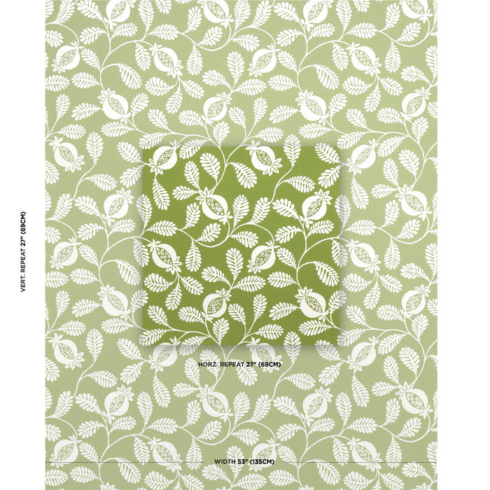 Schumacher Lanzadera Vine Indoor/Outdoor Honeydew Fabric 180991