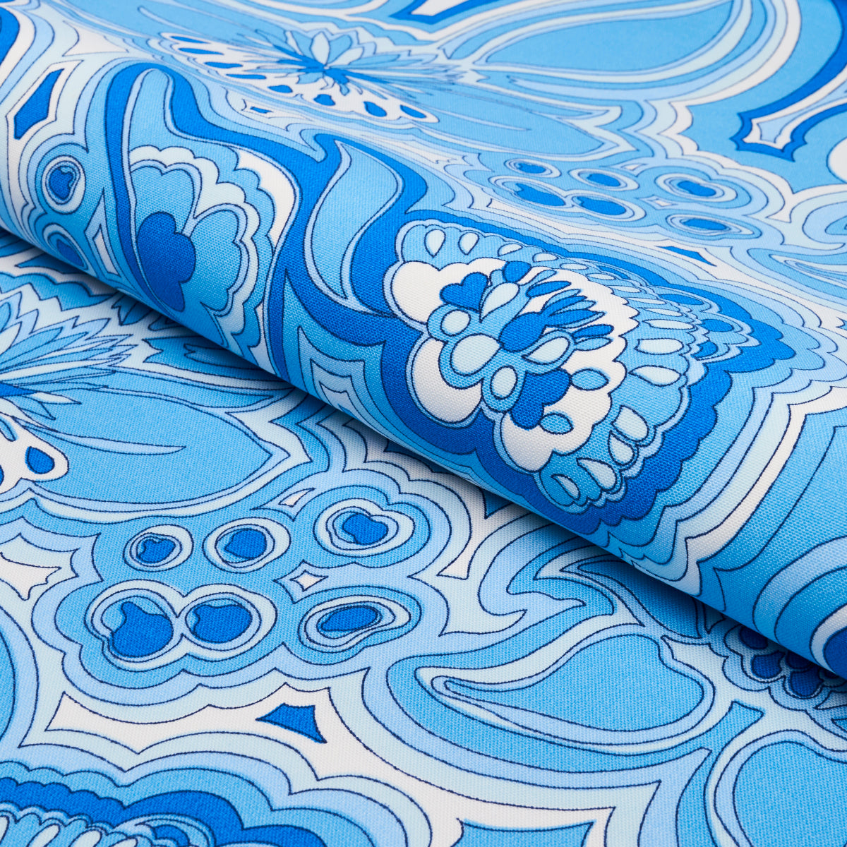 Schumacher Morning Sunrise Indoor/Outdoor Horizon Blue Fabric 181060