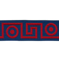 Schumacher Plato Tape Navy And Red Trim 181253