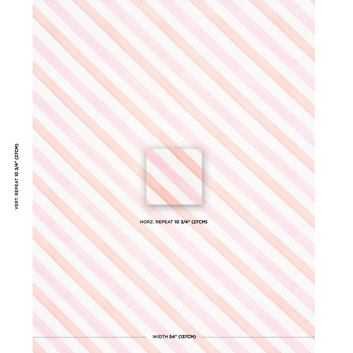 Schumacher Seaside Stripe Indoor/Outdoor Sorbet Fabric Sample 181260