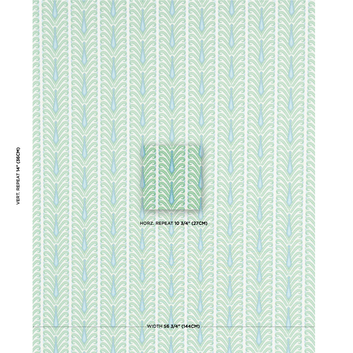 Schumacher Augustine Ikat Leaf Fabric Sample 181271