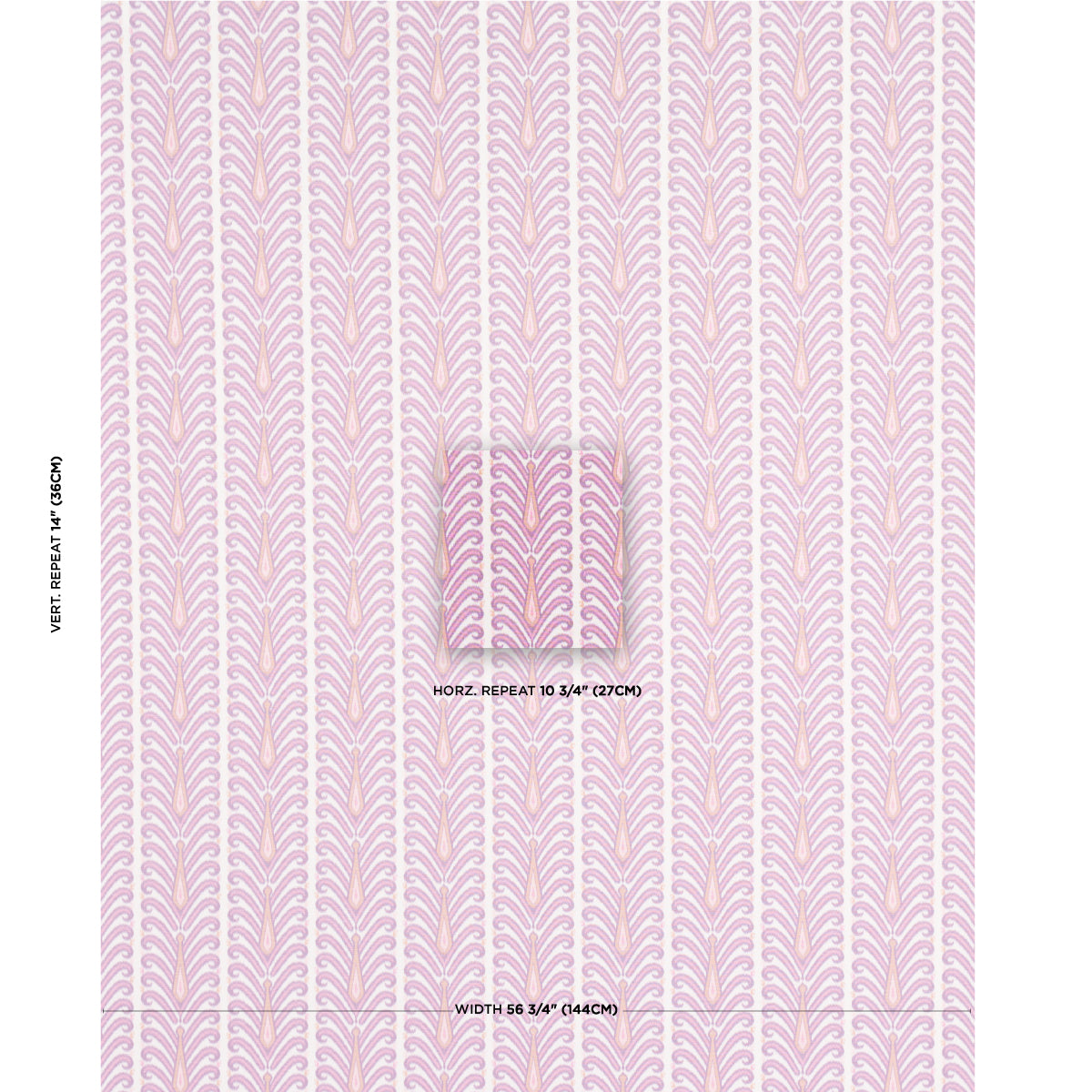 Schumacher Augustine Ikat Fuchsia Fabric Sample 181272