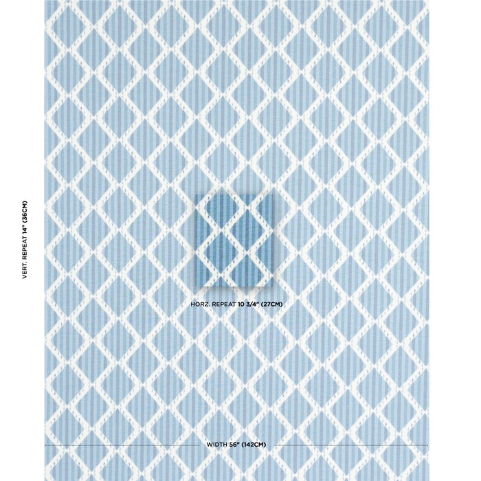 Schumacher Kai Striped Ikat Blue Fabric 181290