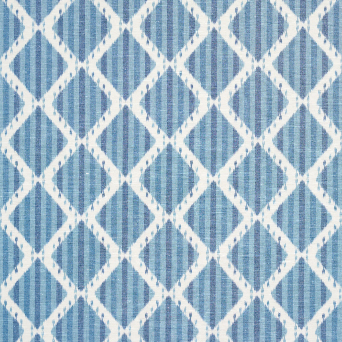 Schumacher Kai Striped Ikat Blue Fabric 181290