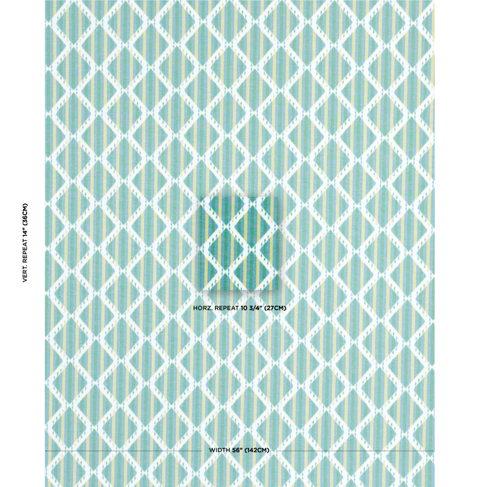 Schumacher Kai Striped Ikat Green Fabric 181291