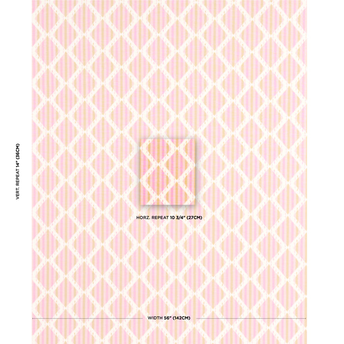 Schumacher Kai Striped Ikat Pink Fabric 181292