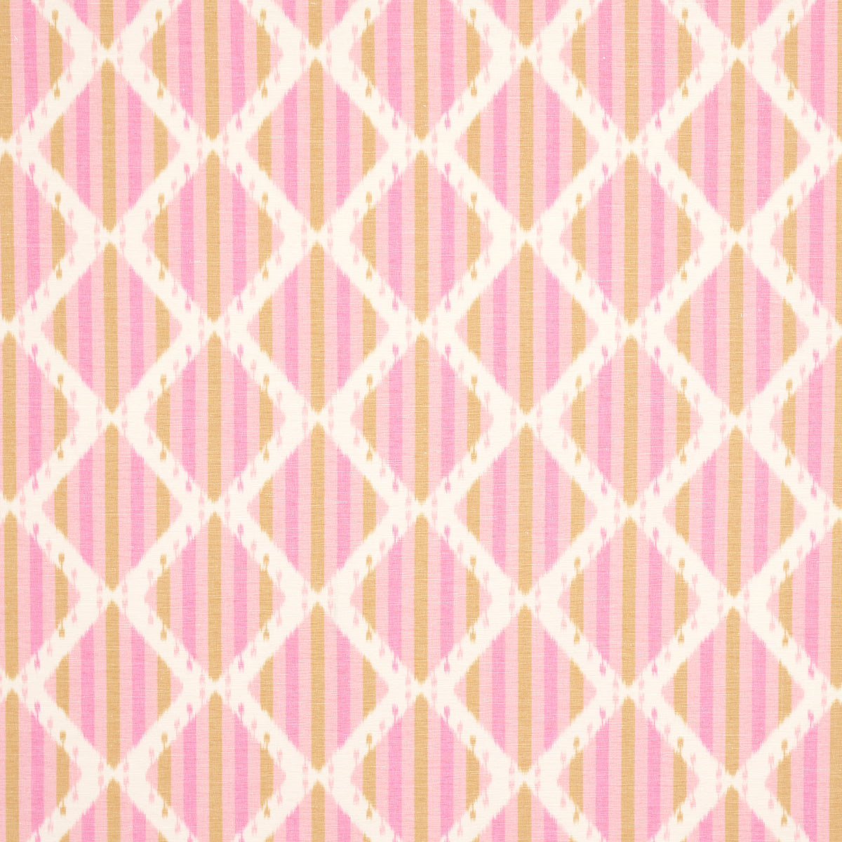 Schumacher Kai Striped Ikat Pink Fabric 181292