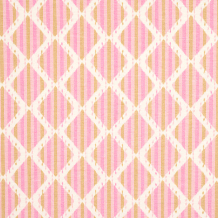 Schumacher Kai Striped Ikat Pink Fabric 181292