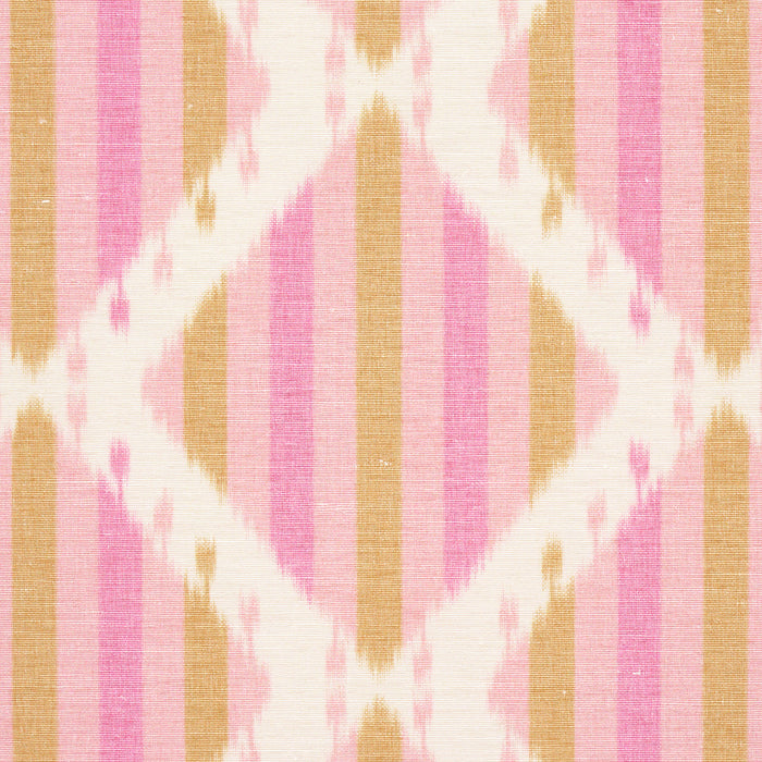 Schumacher Kai Striped Ikat Pink Fabric 181292