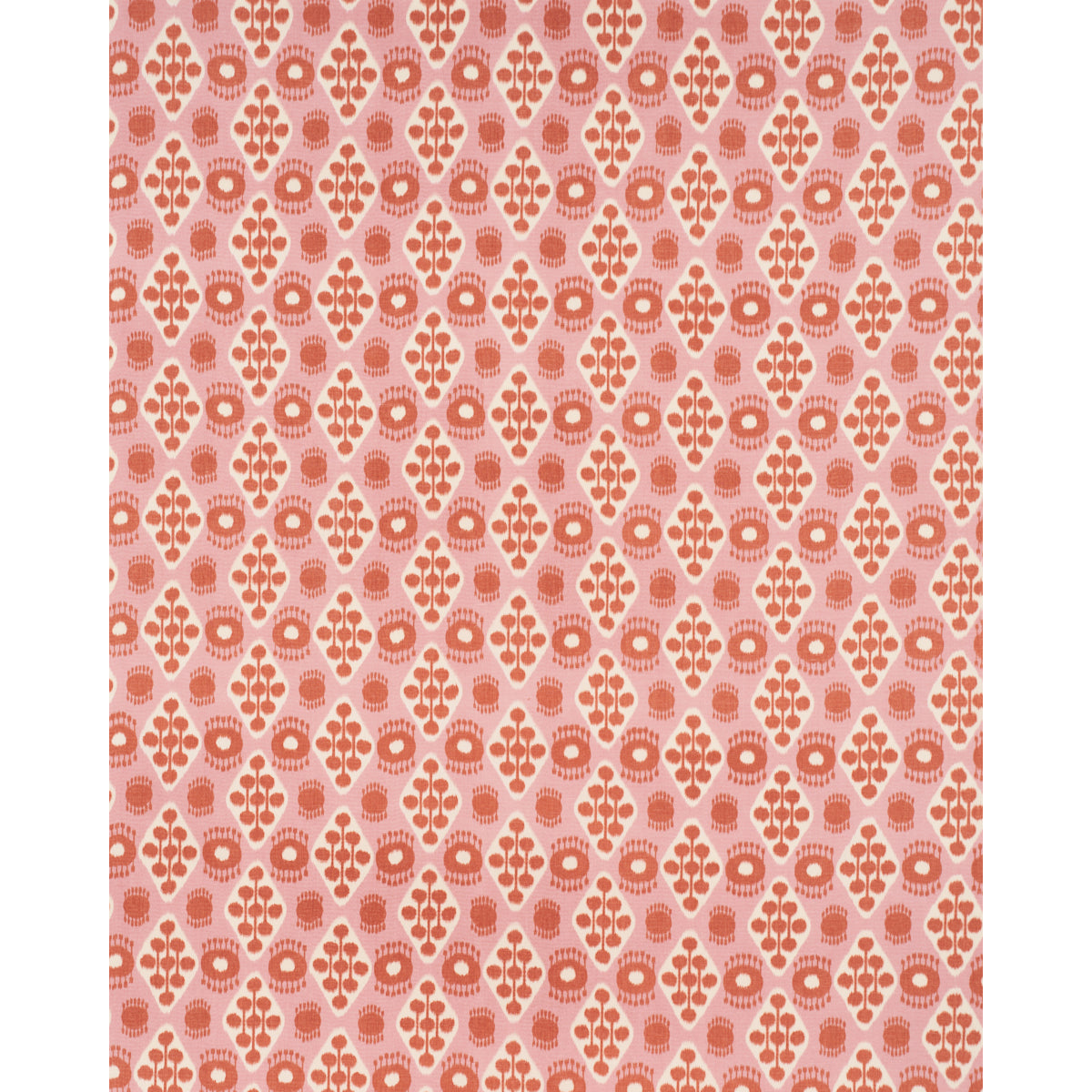 Schumacher Hamilton Ikat Pink And Tangerine Fabric Sample 181302