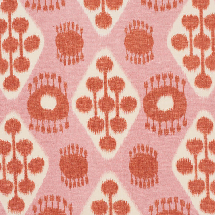 Schumacher Hamilton Ikat Pink And Tangerine Fabric Sample 181302