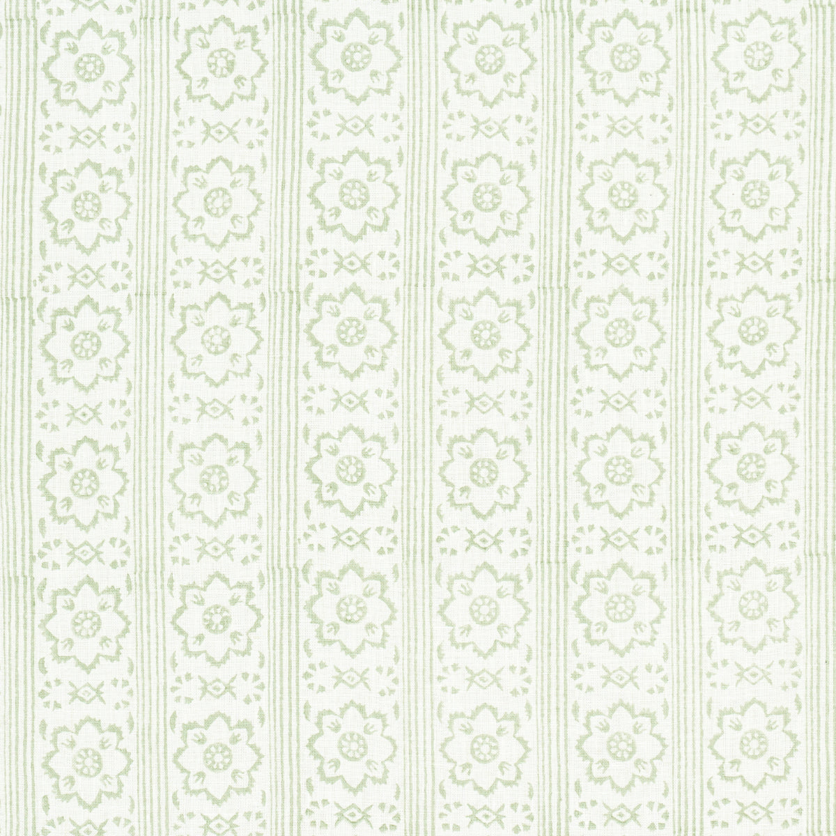 Schumacher Sunda Hand Blocked Print Sage Fabric Sample 181321