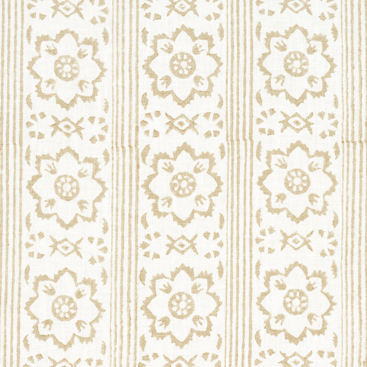 Schumacher Sunda Hand Blocked Print Neutral Fabric 181322