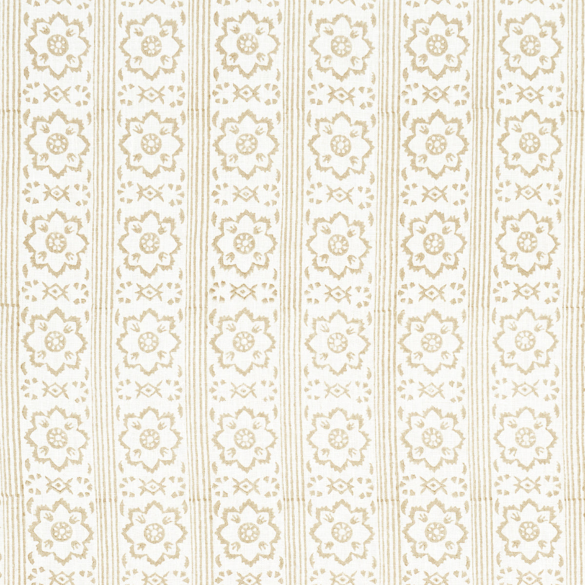 Schumacher Sunda Hand Blocked Print Neutral Fabric Sample 181322