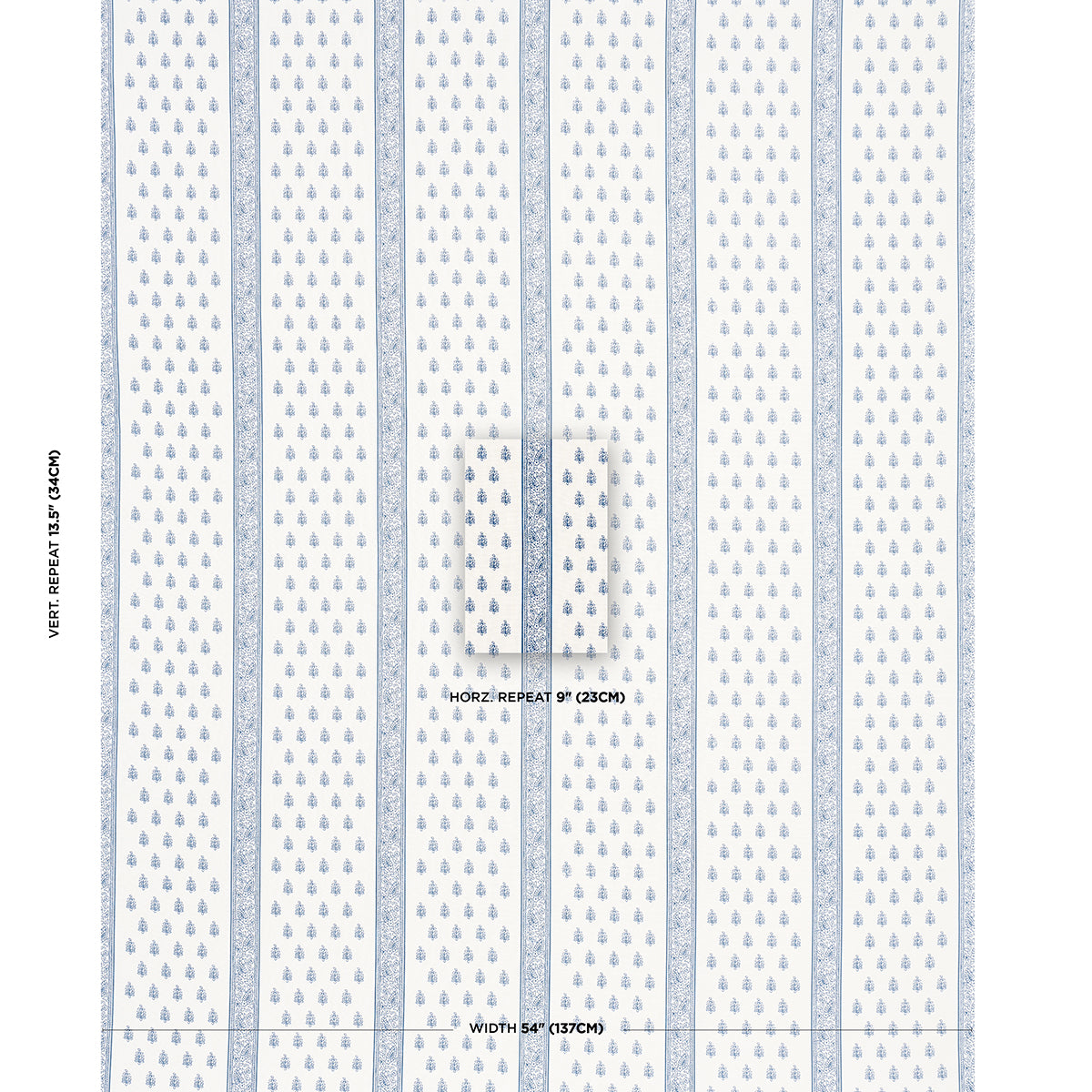 Schumacher Katsura Stripe Delft Fabric Sample 181330