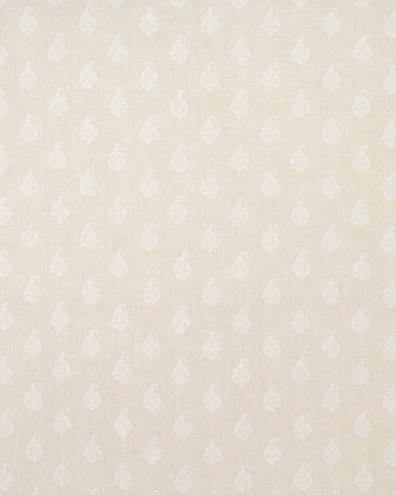 Schumacher Kerala Paisley White On Neutral Fabric 181350