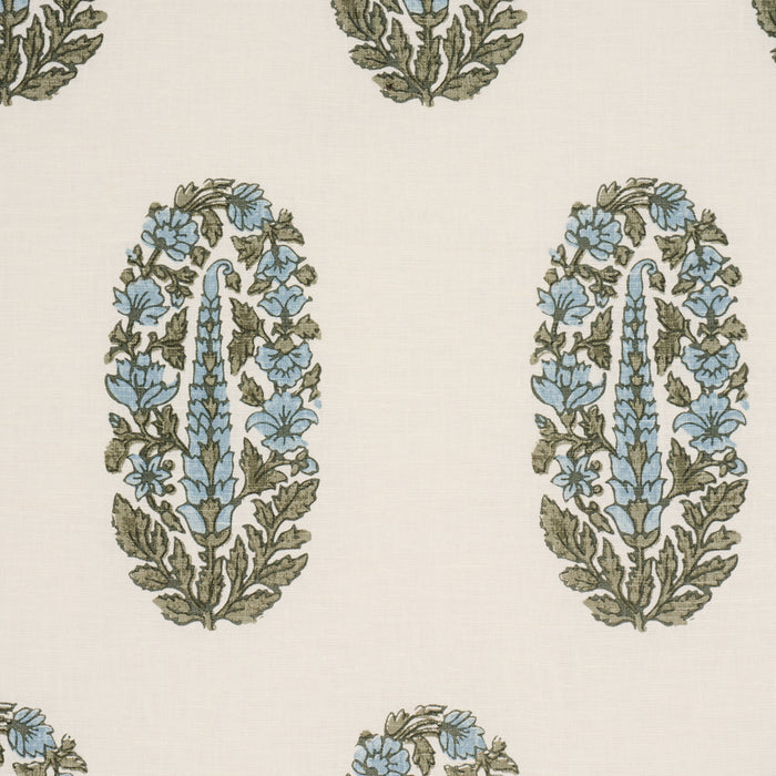 Schumacher Askandra Flower Aquamarine Fabric Sample 181363