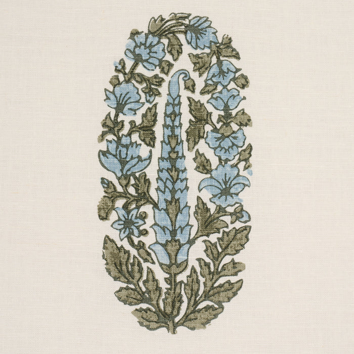 Schumacher Askandra Flower Aquamarine Fabric 181363