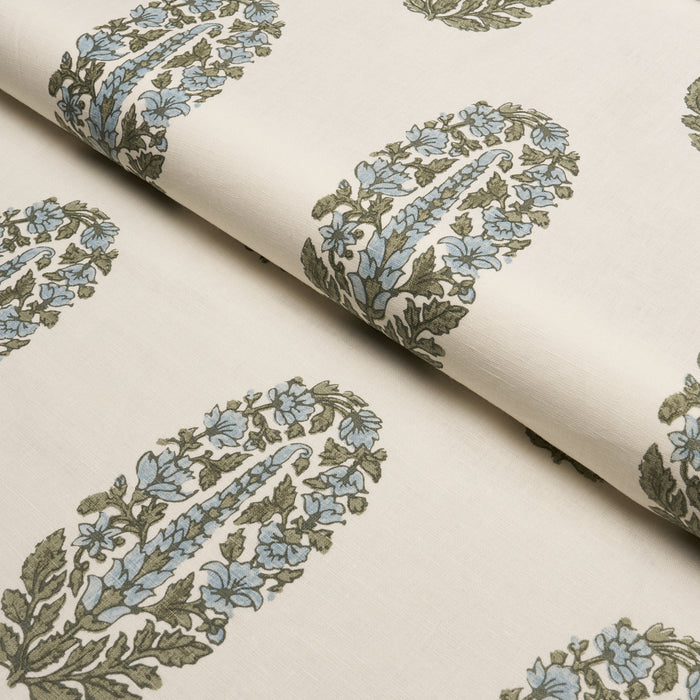 Schumacher Askandra Flower Aquamarine Fabric 181363