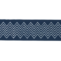Schumacher Leora Hand Blocked Tape Narrow Indigo Trim 181382