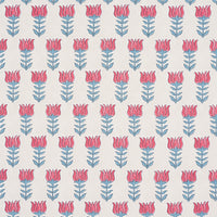 Schumacher Mia Tulip Delft & Crimson Fabric 181392