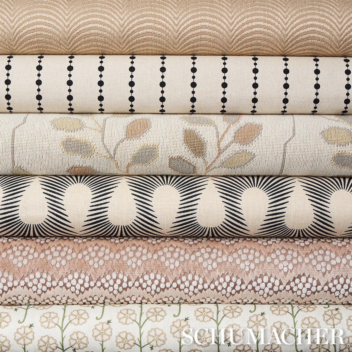 Schumacher Gardenia Flax Fabric 181402