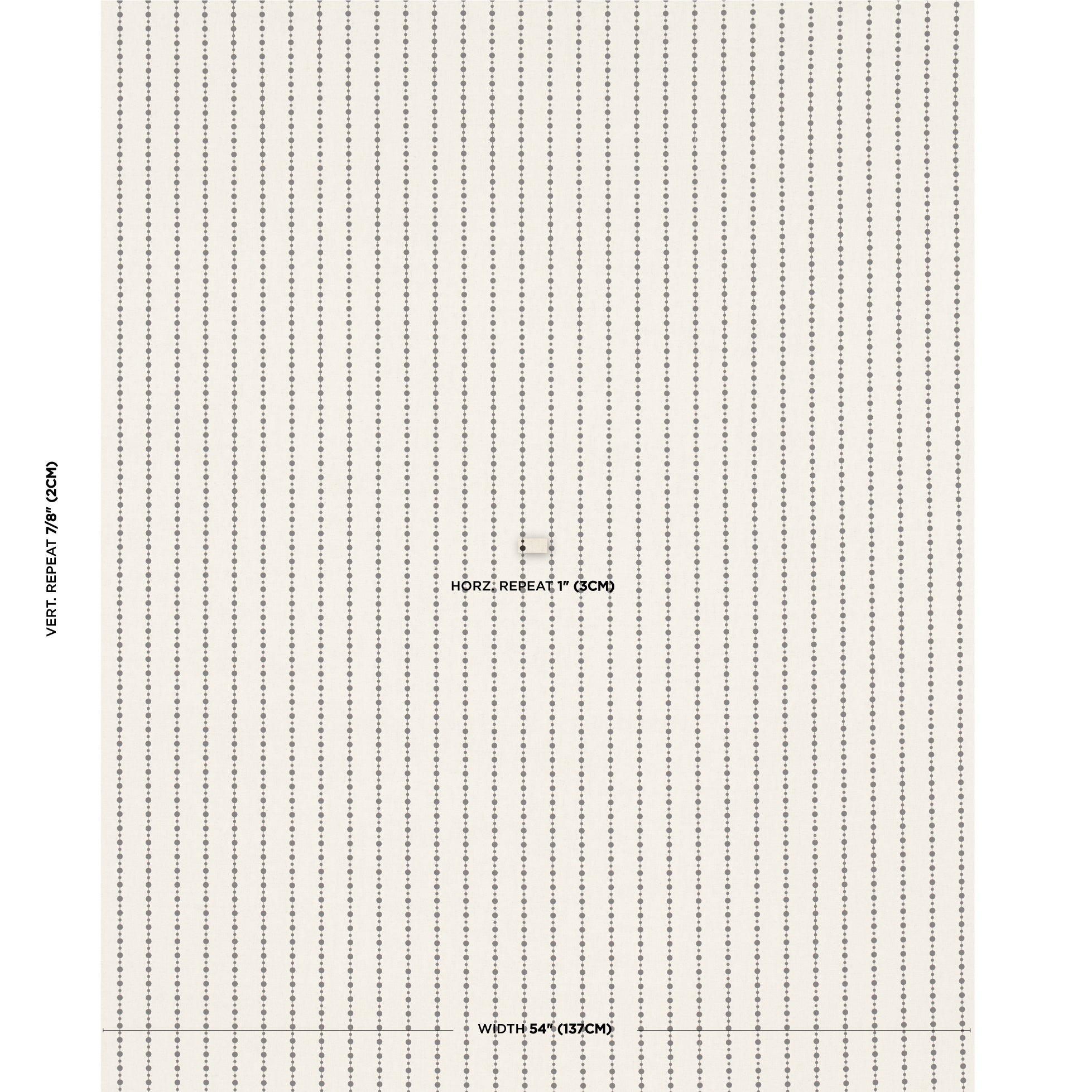 Schumacher Beaded Stripe Black And Cream Fabric 181430