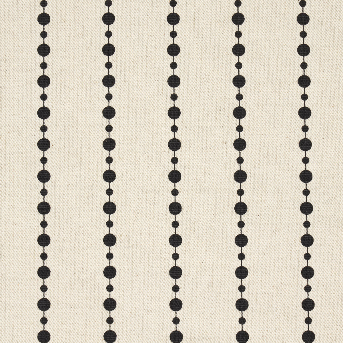 Schumacher Beaded Stripe Black And Cream Fabric Sample 181430