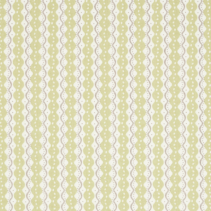 Schumacher Centipede Stripe Pea Fabric Sample 181440