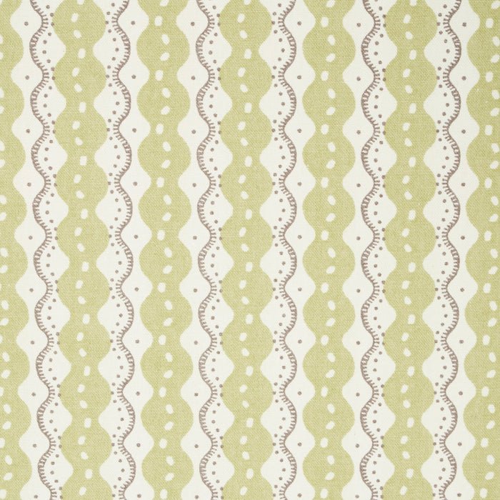 Schumacher Centipede Stripe Pea Fabric Sample 181440