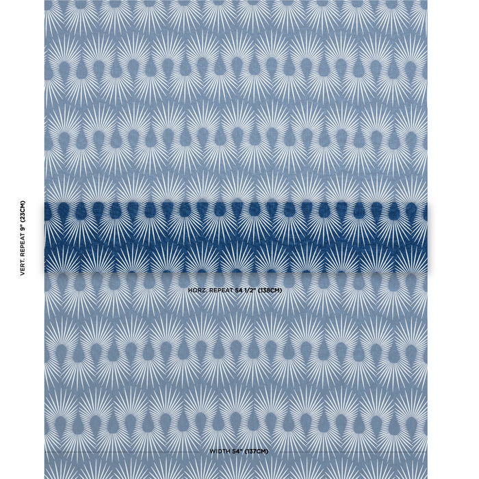 Schumacher Hedgehog Denim White Fabric Sample 181450