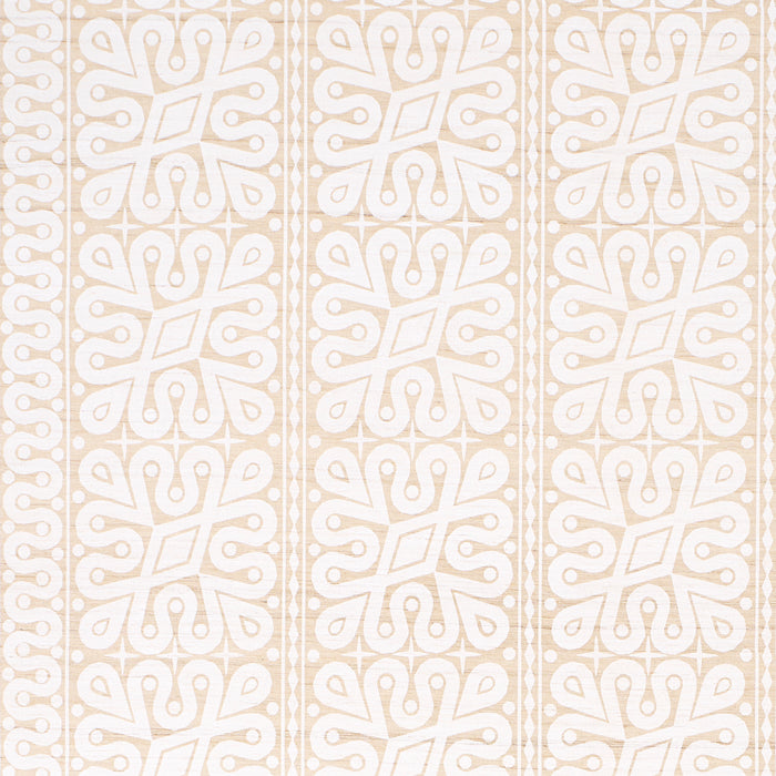 Schumacher Borneo Silk White Fabric Sample 181471