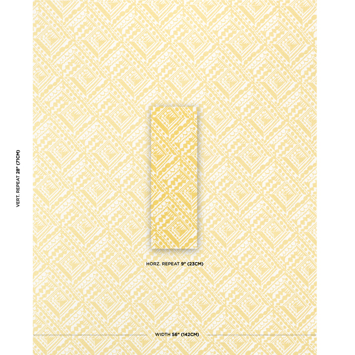 Schumacher Topsy Turvy Citron Fabric Sample 181490