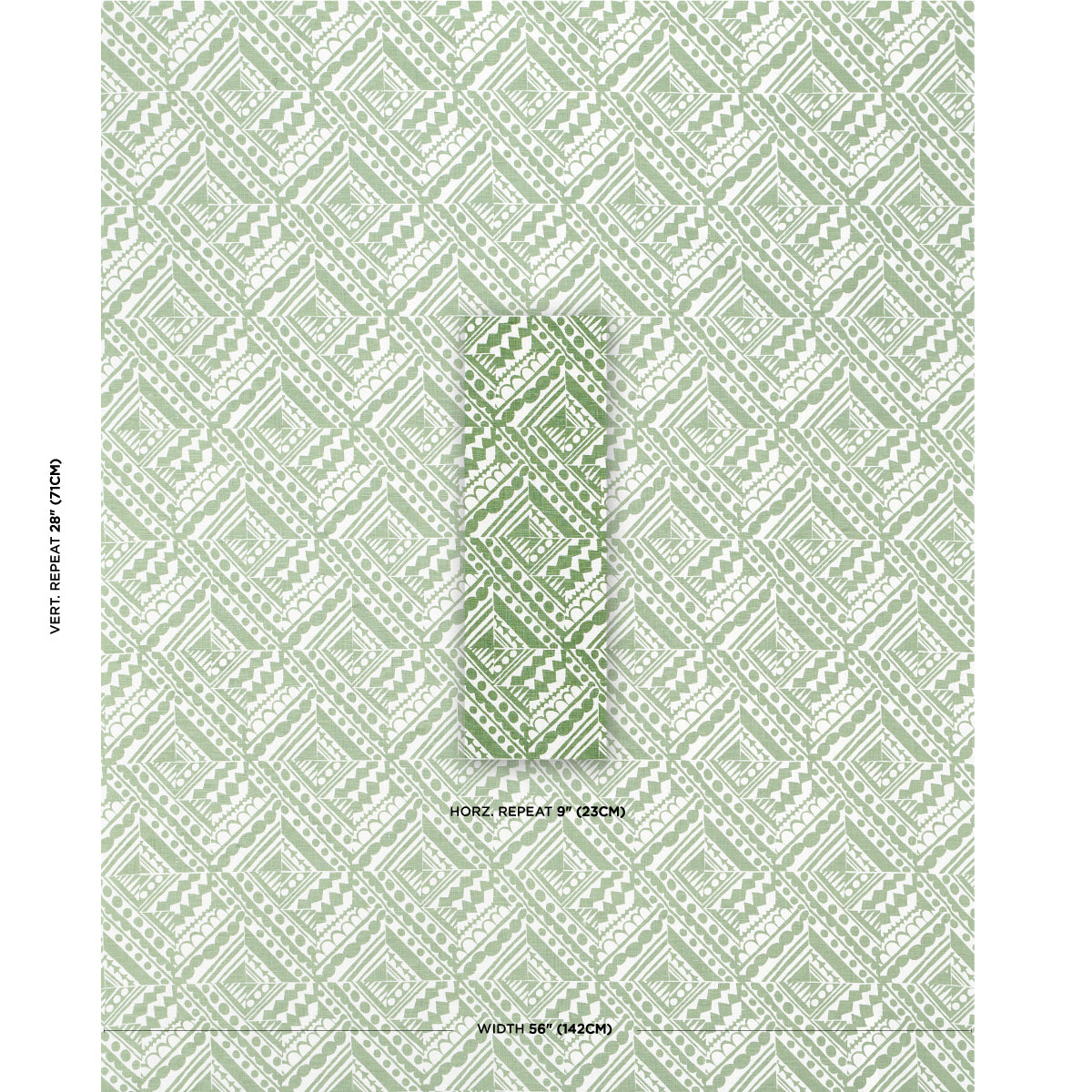 Schumacher Topsy Turvy Green Fabric Sample 181491