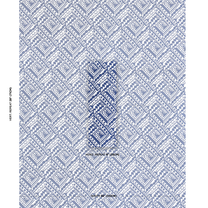 Schumacher Topsy Turvy Navy Fabric Sample 181492
